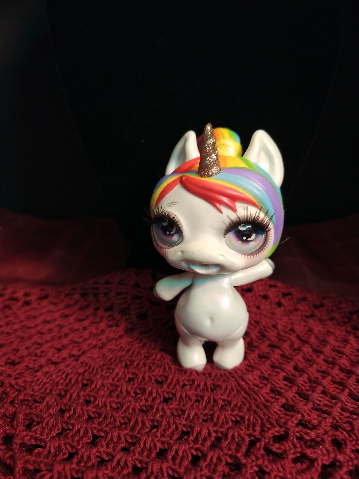 Collectible Unicorns One with Rainbow Hair Set of 2 Very Cute
