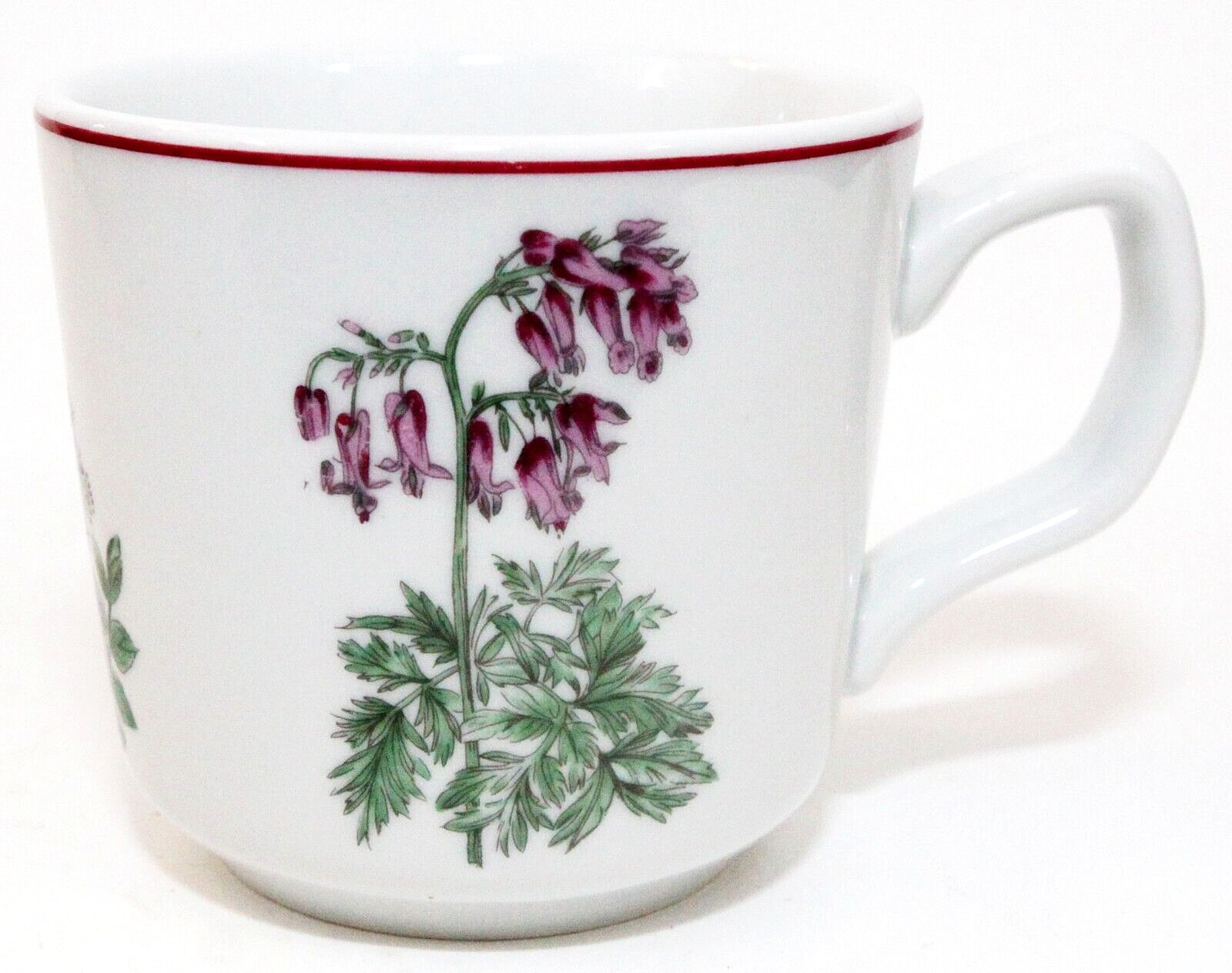 Pillivuyt Mug France Plantes 8 oz. Floral White Porcelain Vintage A84