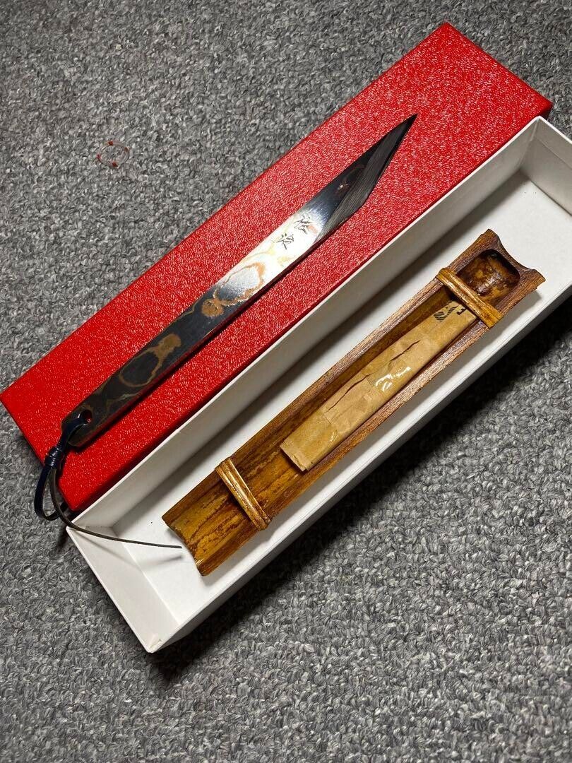 Saji Takeshi Hotoh Custom Fixed Blade Knife w/ Box Rare Japan AS-IS