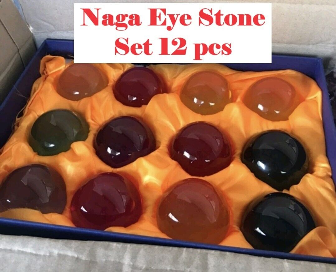 12 Naga Eye Thai Amulet Gem Stone Talisman Ball Lucky Crystal Holy Wealth LP N2