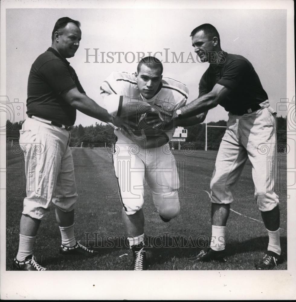 1965 Press Photo Football coaches-Tom Hoffert, Ed Tekieli, Capt. Tolchinsky