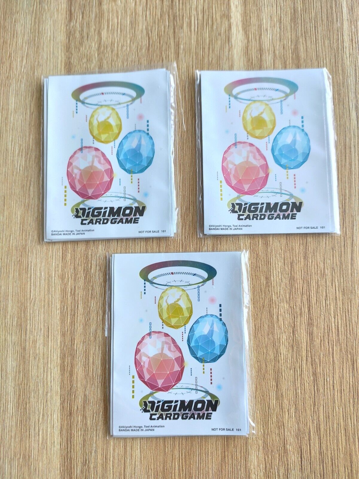 Lot 3x Digimon - Digi Egg Sleeves Promo Bandai Card Game Sealed Tournament Kit