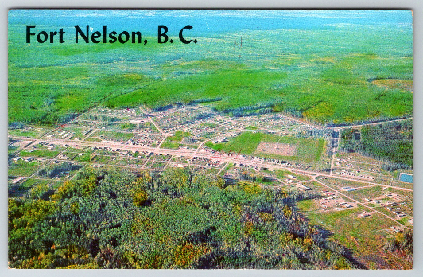 c1960s Fort Nelson British Columbia Canada Alaska Highway Vintage Postcard