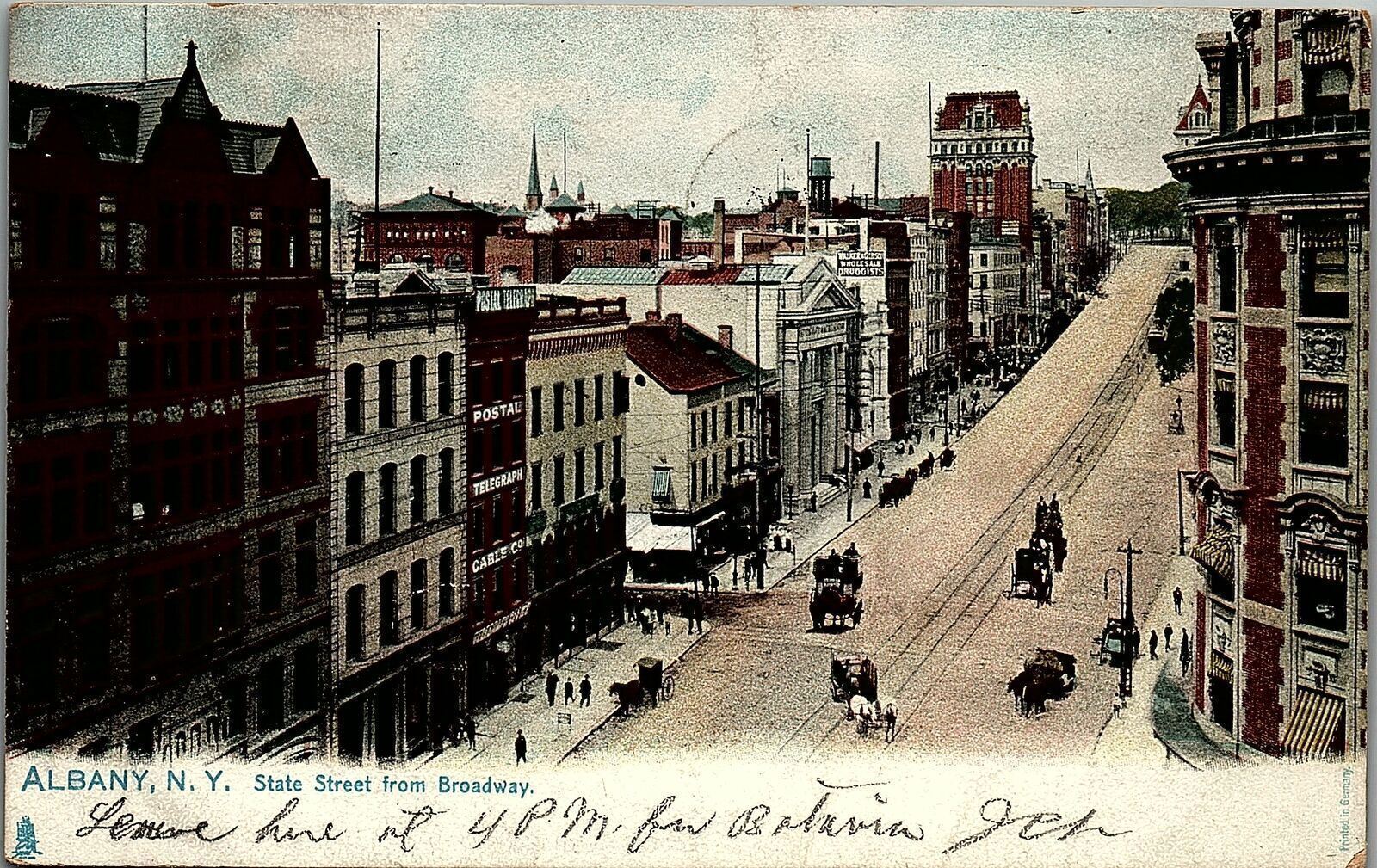1906 ALBANY NEW YORK STATE STREET FROM BROADWAY TUCK'S UNDIVIDED POSTCARD 14-116