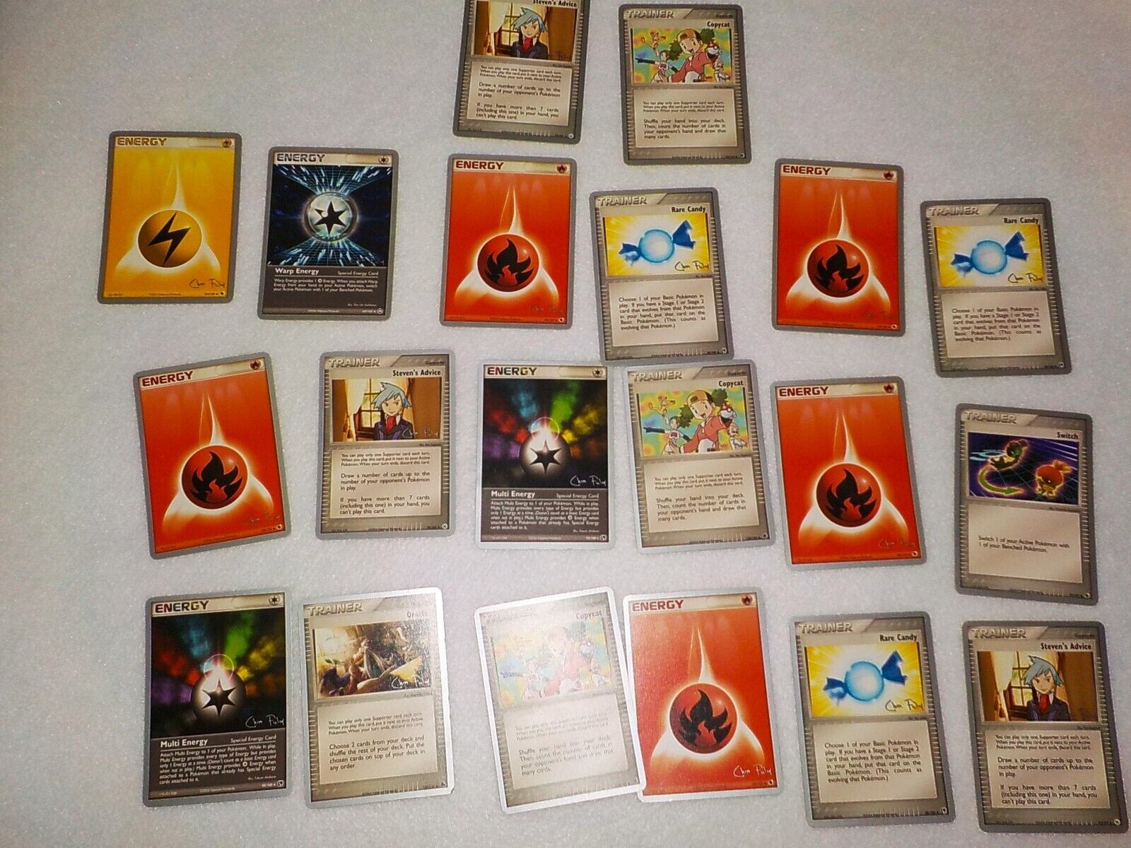 LOT OF 20 POKEMON TRADING CARDS~TRAINER~ENERGY~WORD CHAMPS 2004