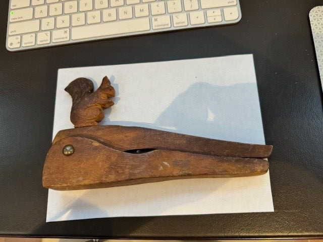 ANTIQUE Wooden Hand Carved Squirrel Nut Cracker