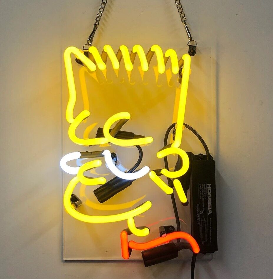 Simpsonns Vintage Style Neon Signs Custom Glass Room Man Cave Gift  Light 14\