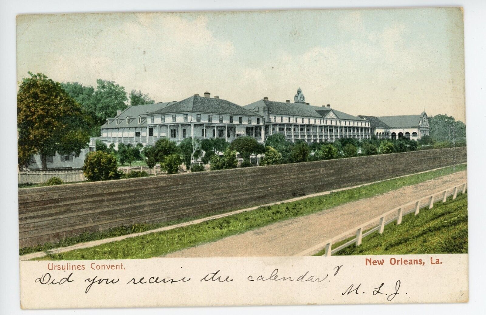 Antique Postcard New Orleans LA Ursulines Convent Posted 1906