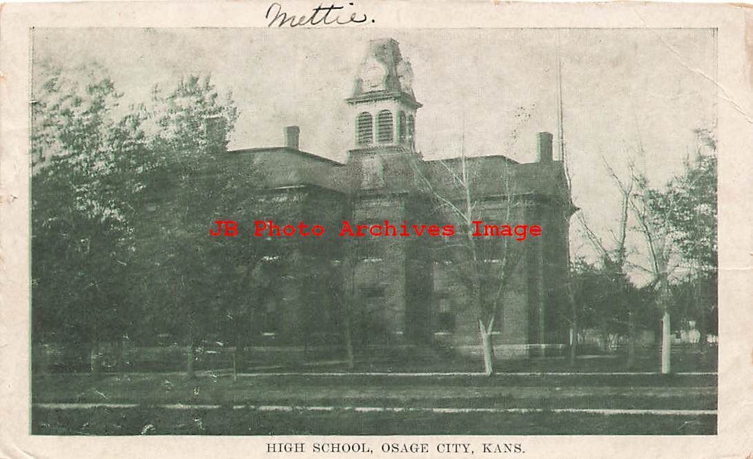 KS, Osage City, Kansas, High School Building, Exterior View, 1912 PM