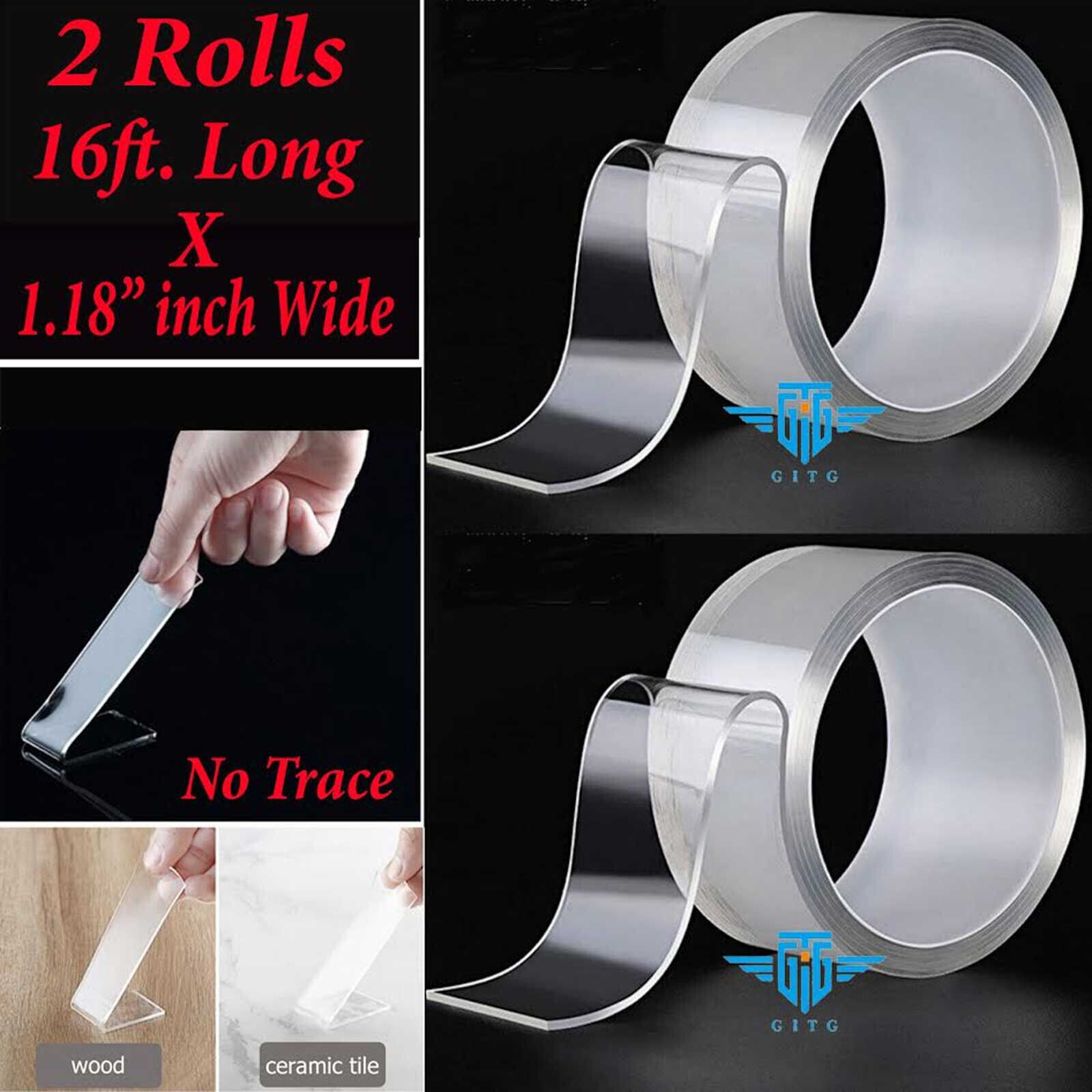 2PC Tape Double Sided Adhesive Removable Heavy Duty Invisible Mounting Nano US