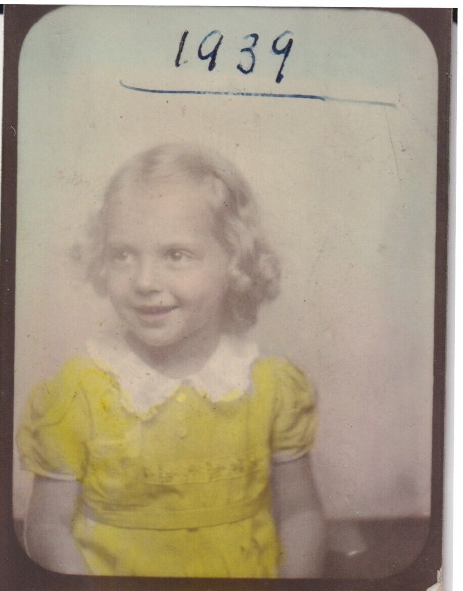 Vintage Found Photograph 1939 Yellow Dress Small Photo Great Depression 