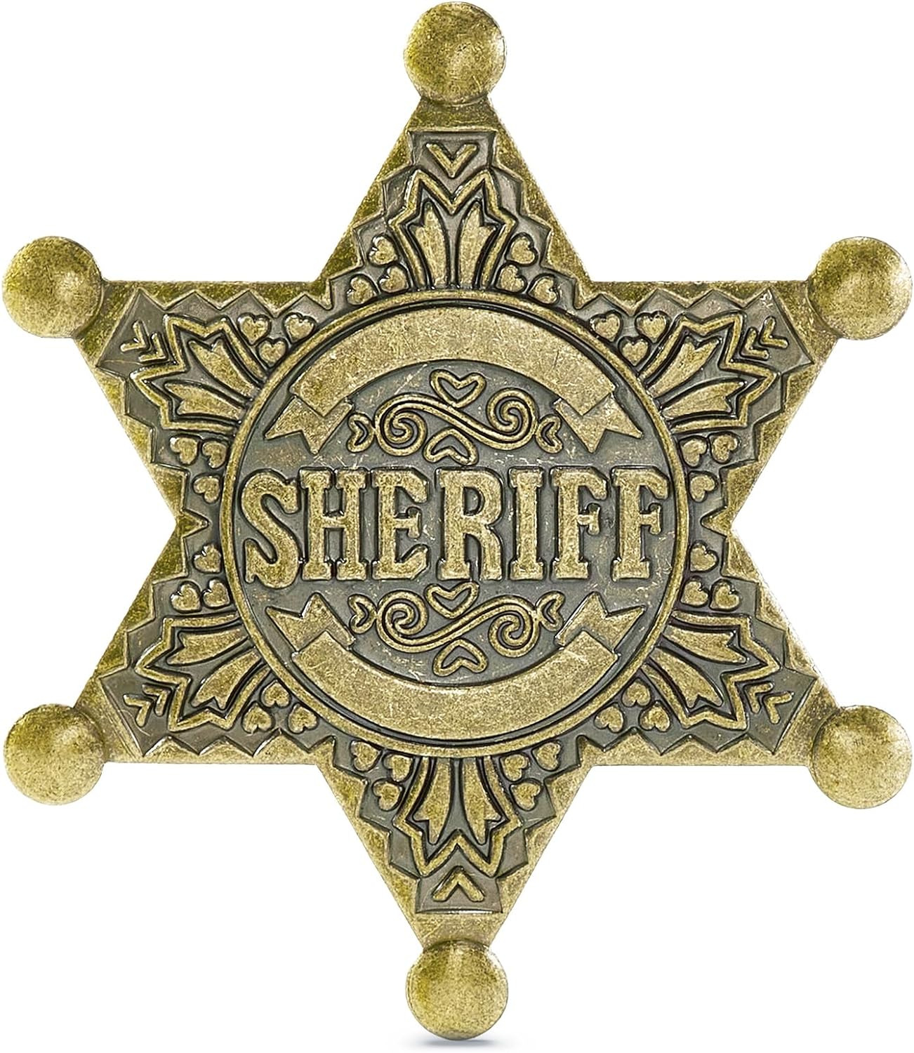 Sheriff Badge Made of Metal Police Badge Pin Western Cop Star Badge Old West Pro