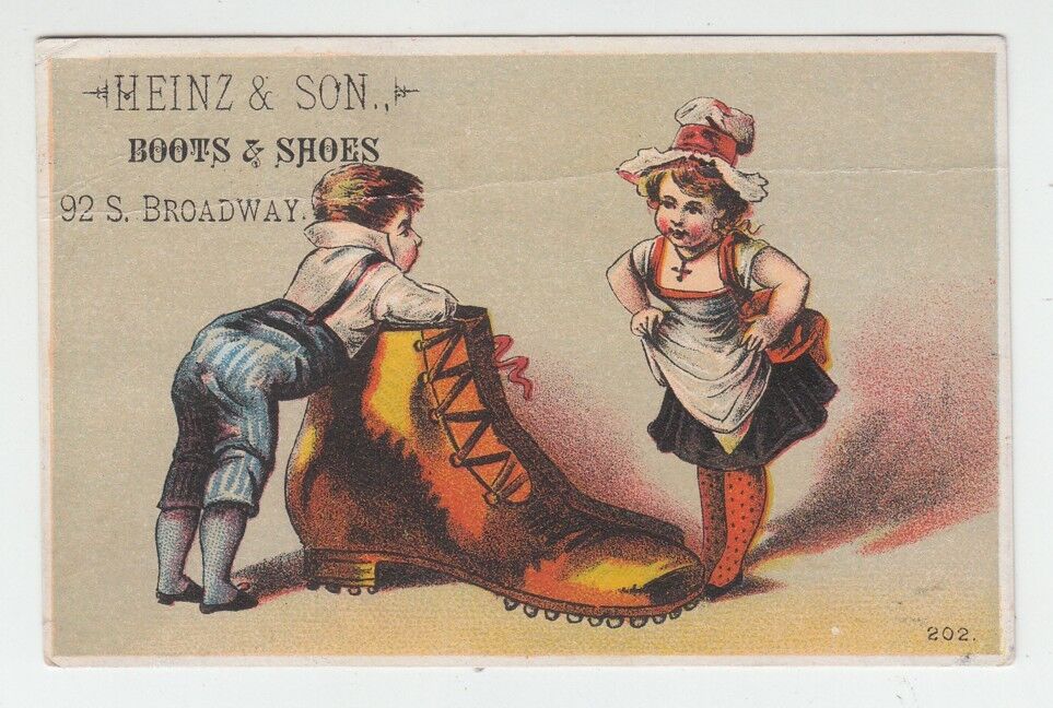  [67008] Ca. 1880\'s TRADE CARD from HEINZ & SON BOOTS & SHOES