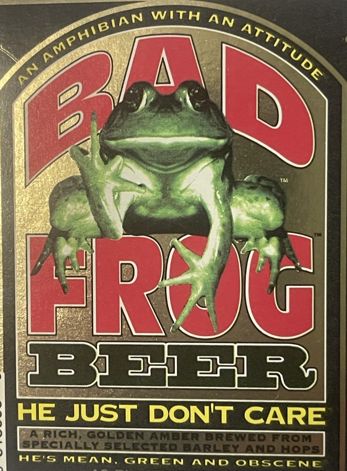 Infamous Vintage 🐸 Bad Frog Beer Label Banned in 8 States for Being Obscene
