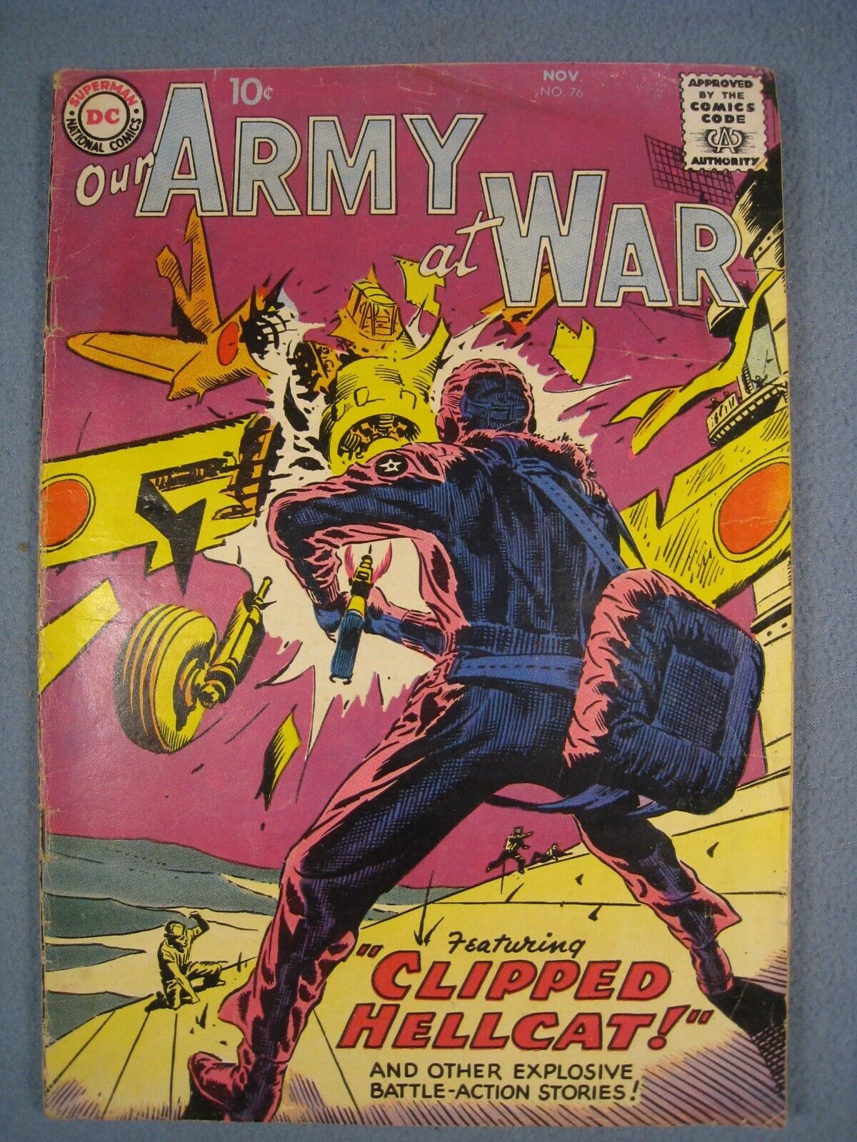 Rare Vintage 1958 10 Cent Our Army At War Comic #76