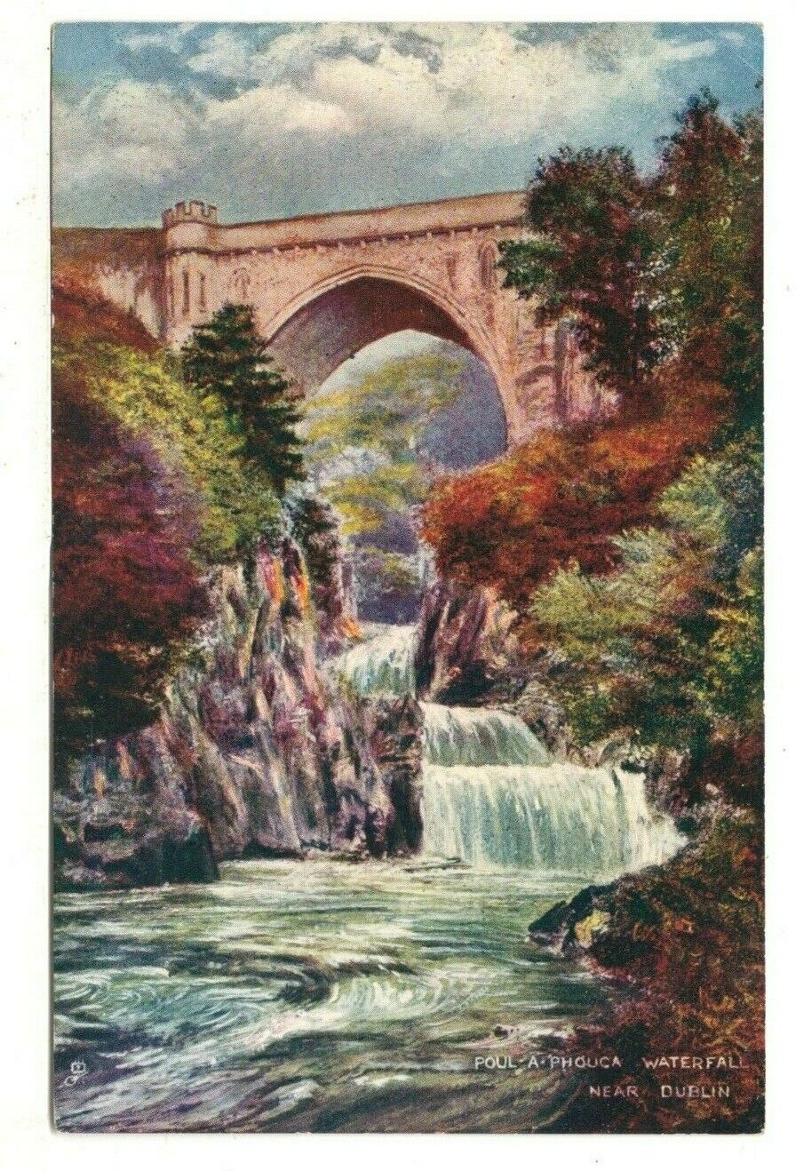 c1920 Tuck PC: “Dublin” – Poul-A-Phouca Waterfall near Dublin, Ireland -  6181