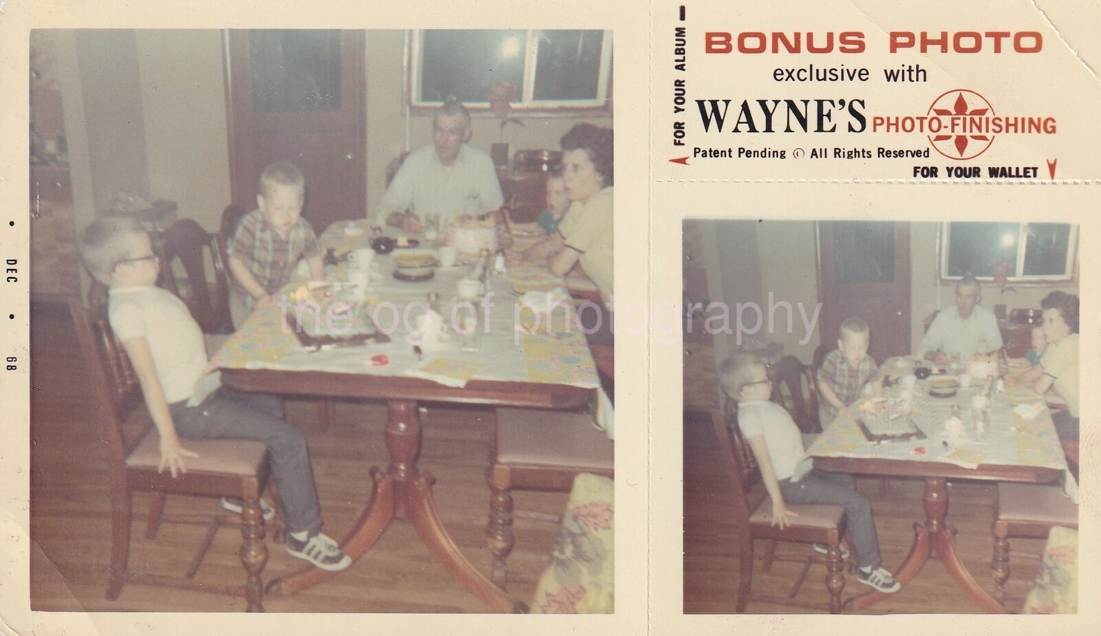 1960\'s BIRTHDAY BONUS PHOTO  Original CAKE Boy Family  91 26 K