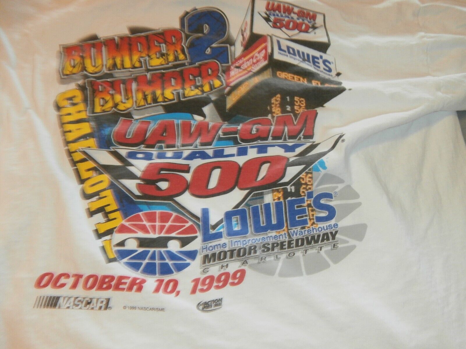 Vintage Nascar Men\'s XL T Shirt 1999 Lowes Motor Speedway UAW-GM 500