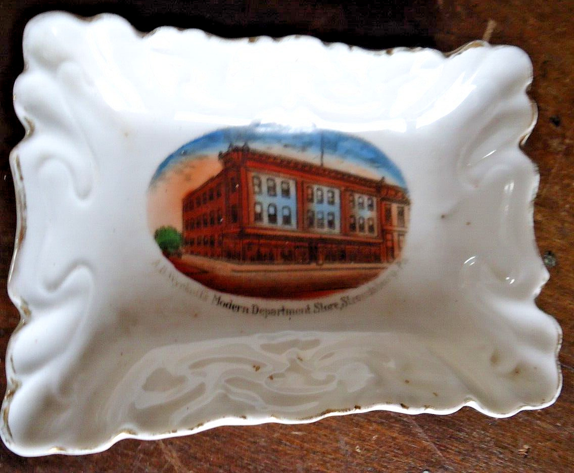 Antique souvenir trinket Dish Wyckoff\'s Modern Dept Store , Stroudsburg PA