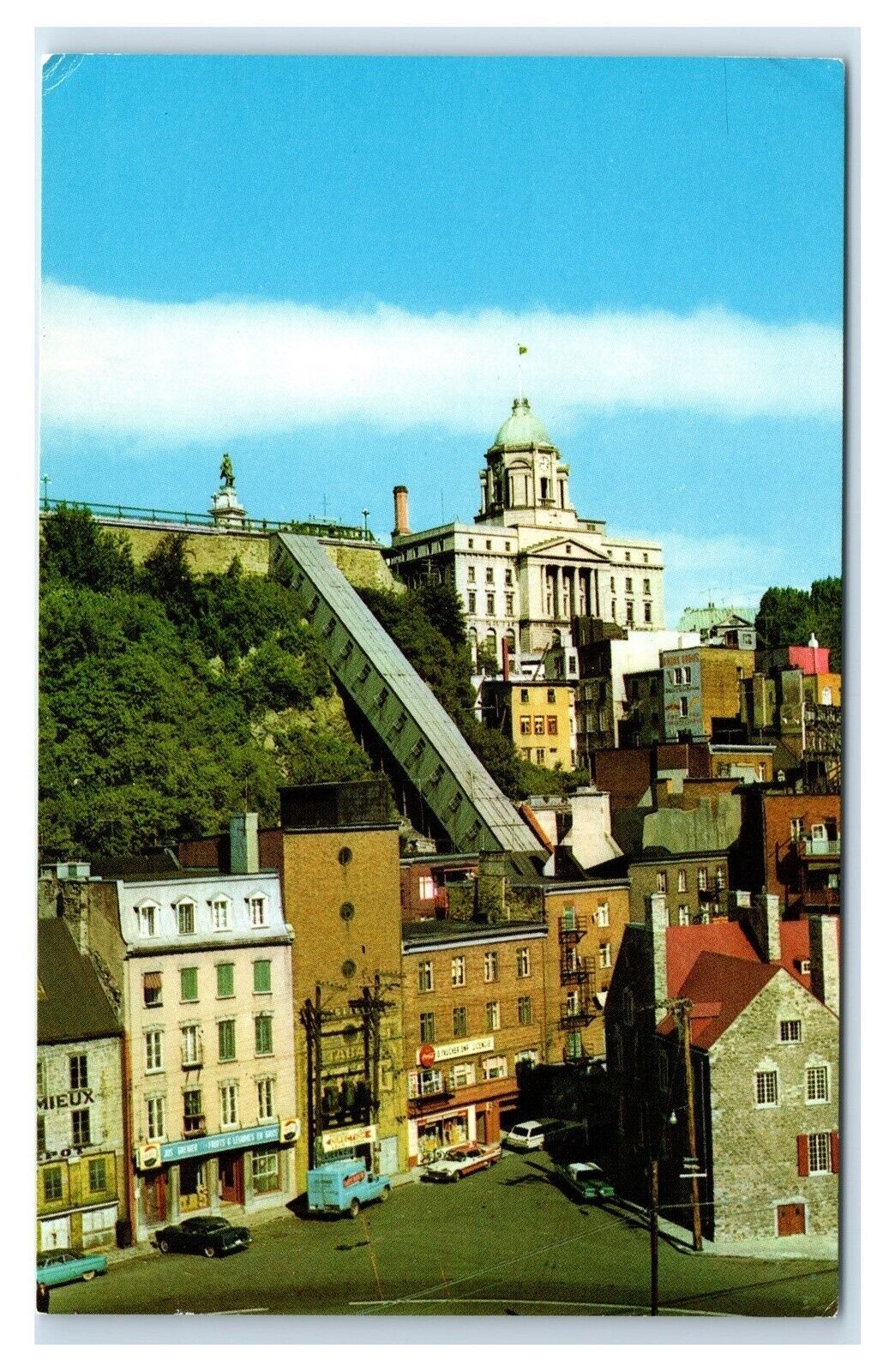 Postcard Funicular linking Lower-Town to Upper-Town, Quebec, Canada W7