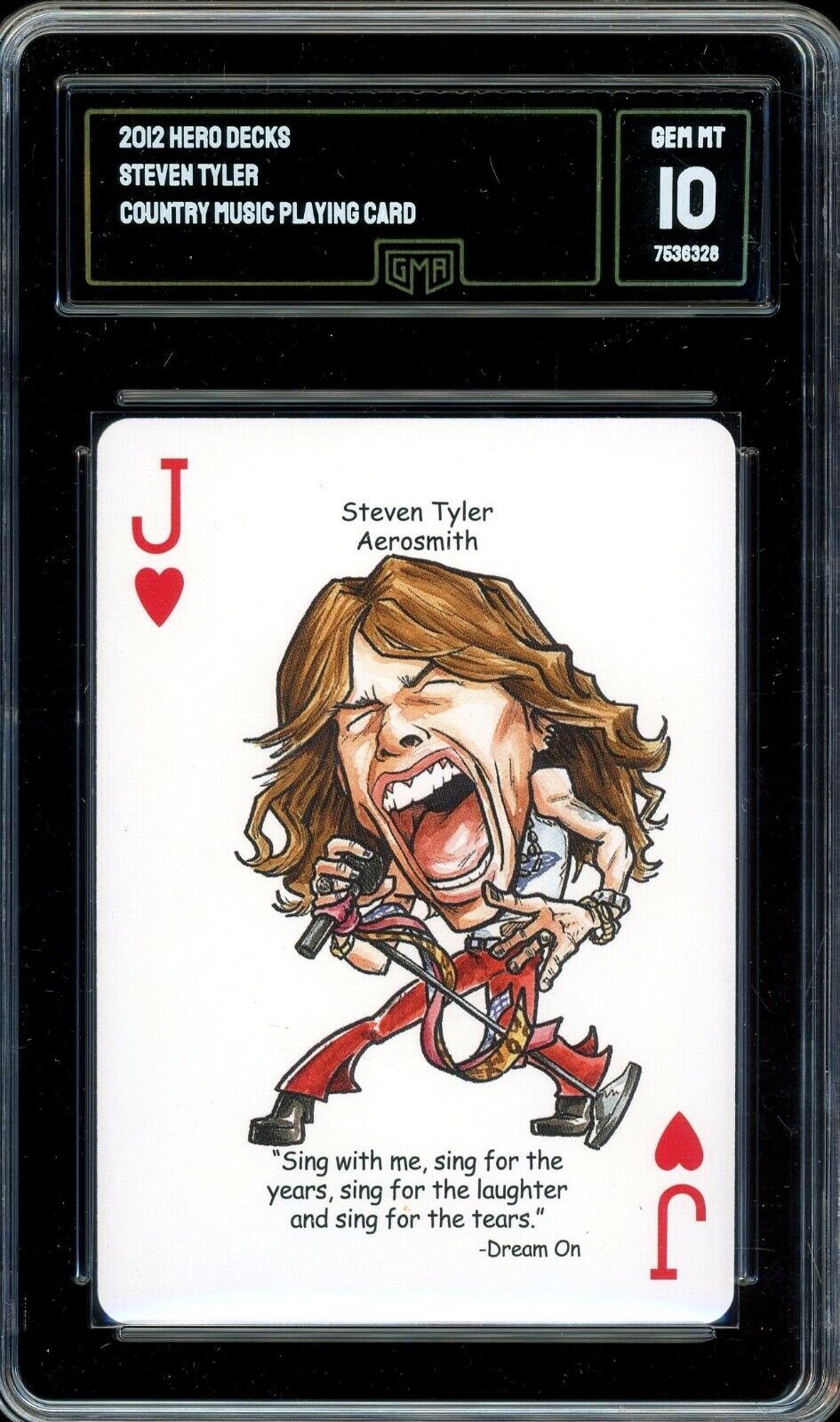 2012 Hero Decks Rock N' Roll Playing Card ~ Steve Tyler Aerosmith ~ GMA 10