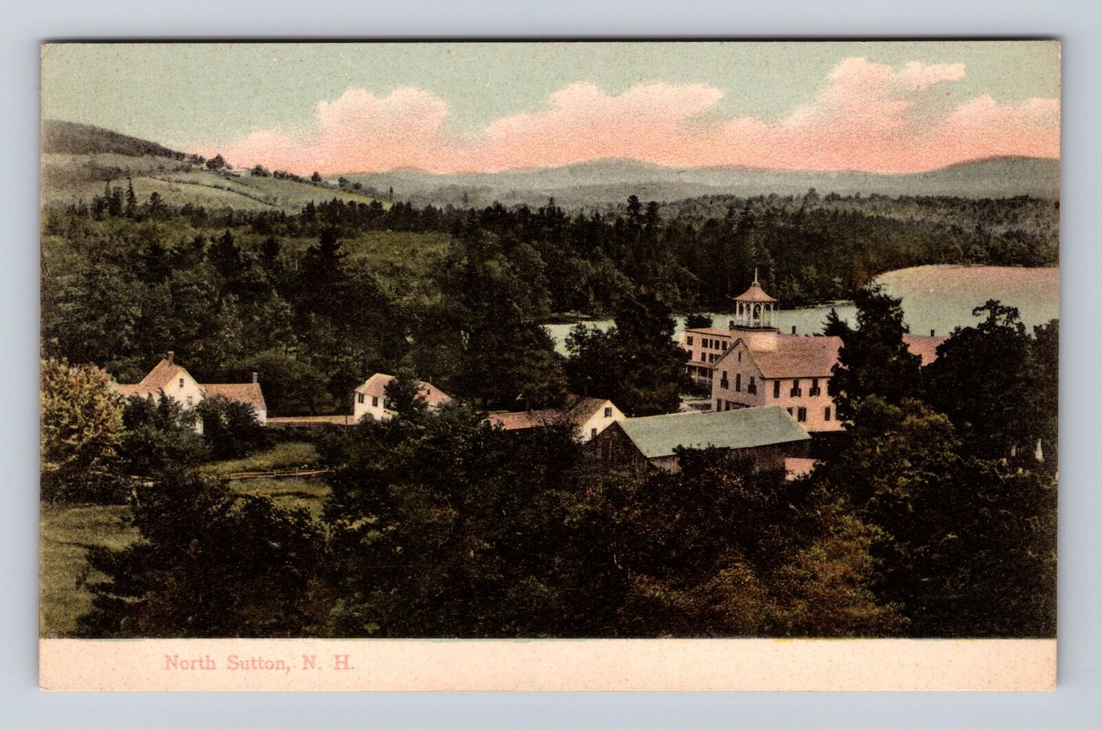 North Sutton NH-New Hampshire, Scenic View, Antique, Vintage Souvenir Postcard