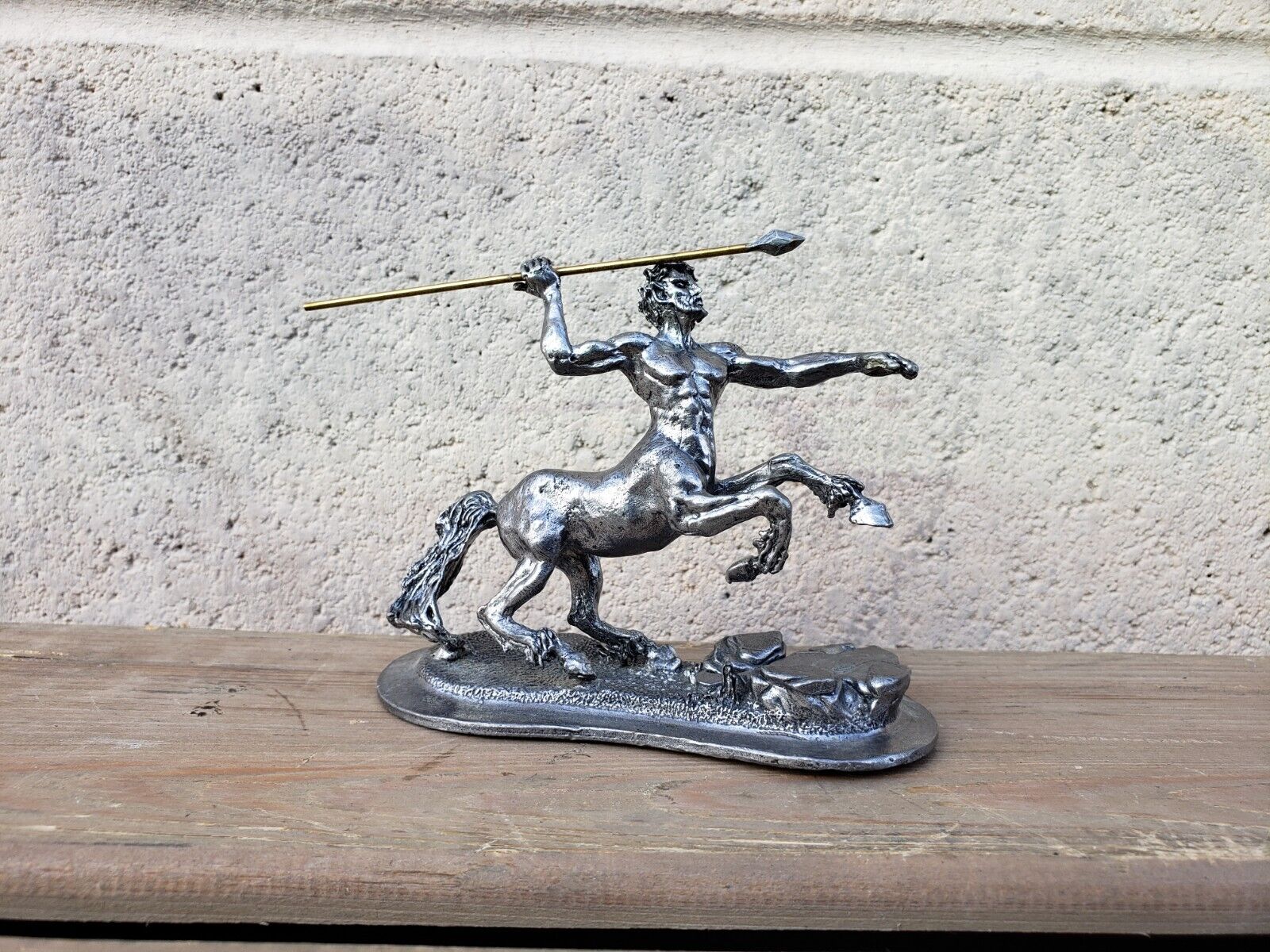 Vintage Pewter Centaur With Spear