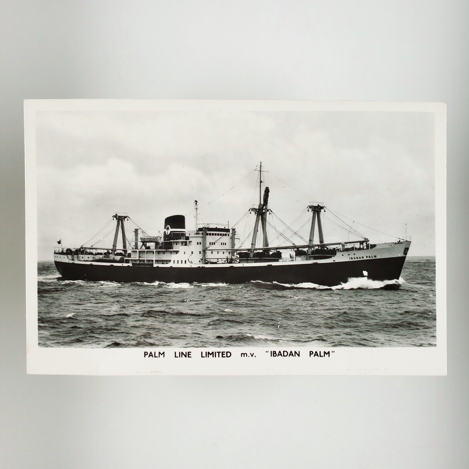 Ibadan Palm Cargo Ship RPPC Postcard 1950s Palm Line Limited Shipping B2864