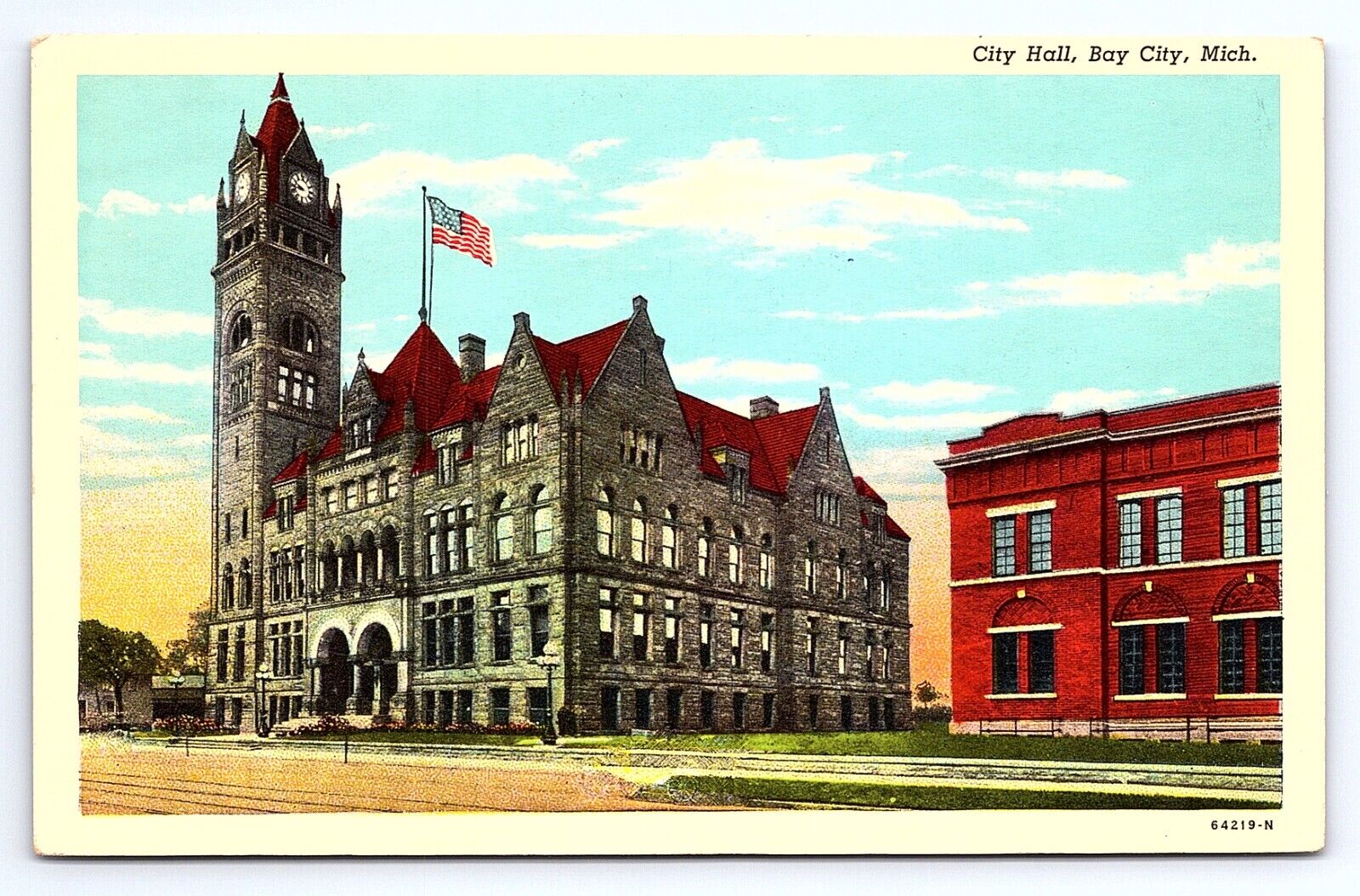 Postcard City Hall Bay City Michigan MI