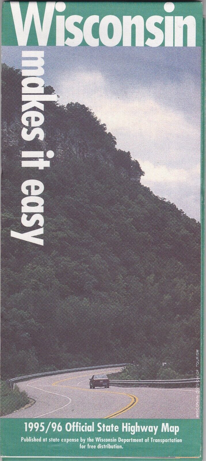 1995/96 Official State Issue Road Map Of Wisconsin