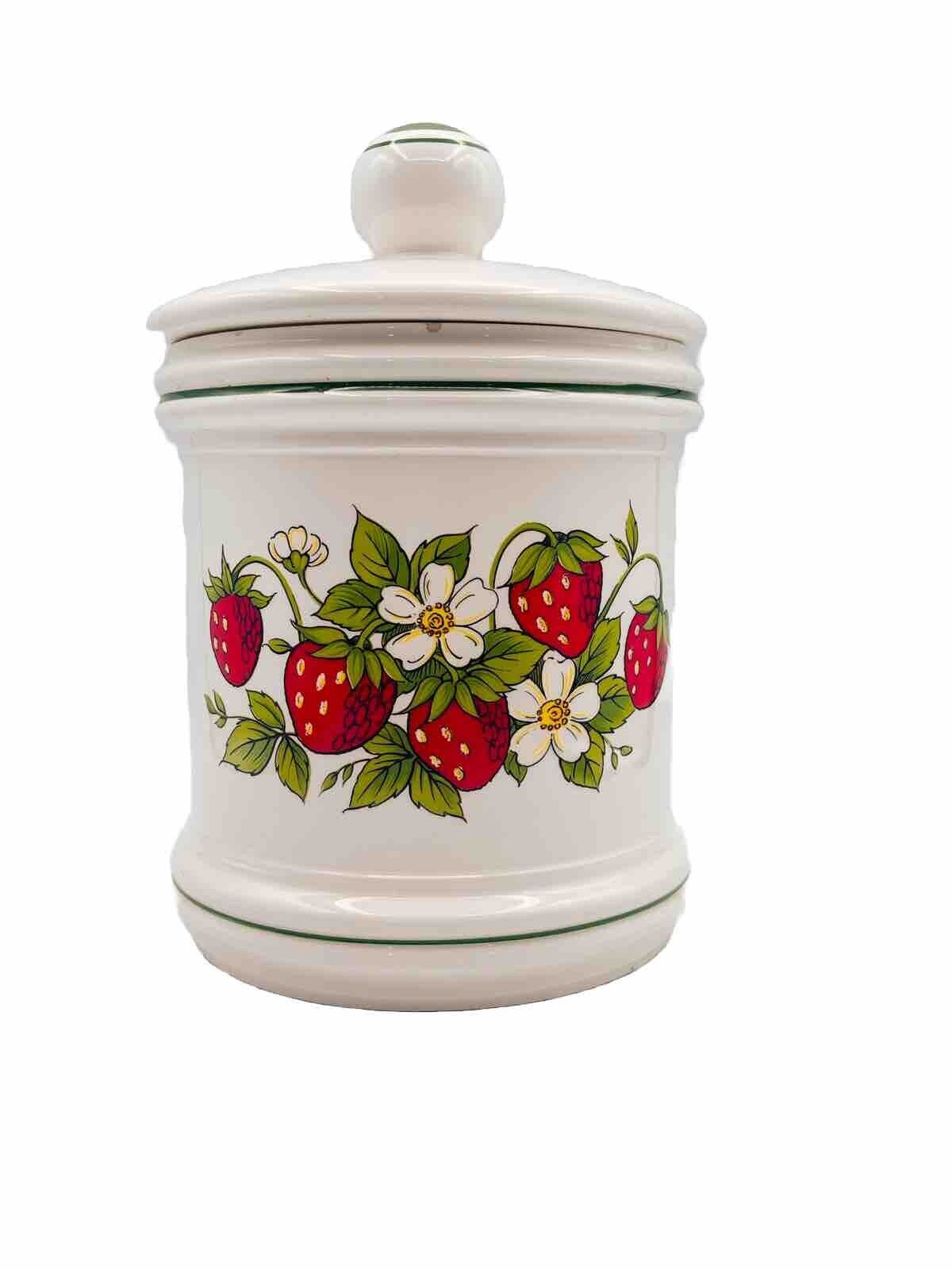 Vintage Sears Strawberry Fields Canister 1970s Lidded Kitchen Japan 9\