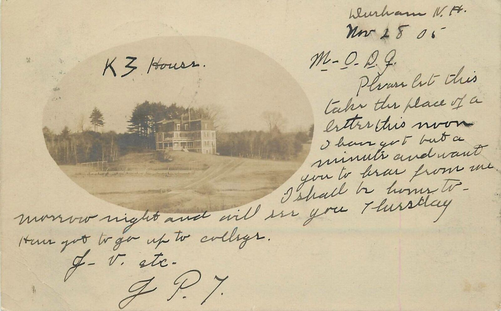 Postcard New Hampshire Durham K3 House 1905 Frame Like undivided 23-2025