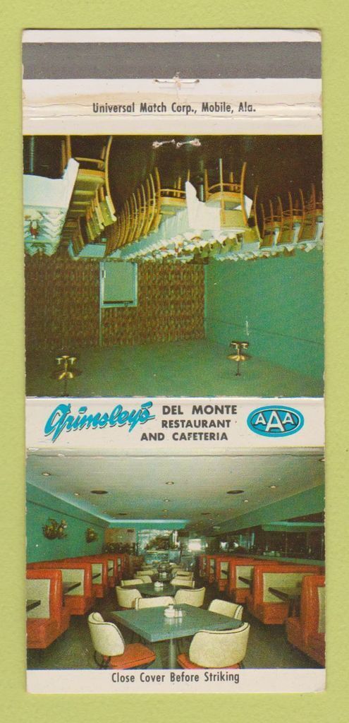 Matchbook Cover - Grimsley\'s El Monte Restaurant  30 Strike