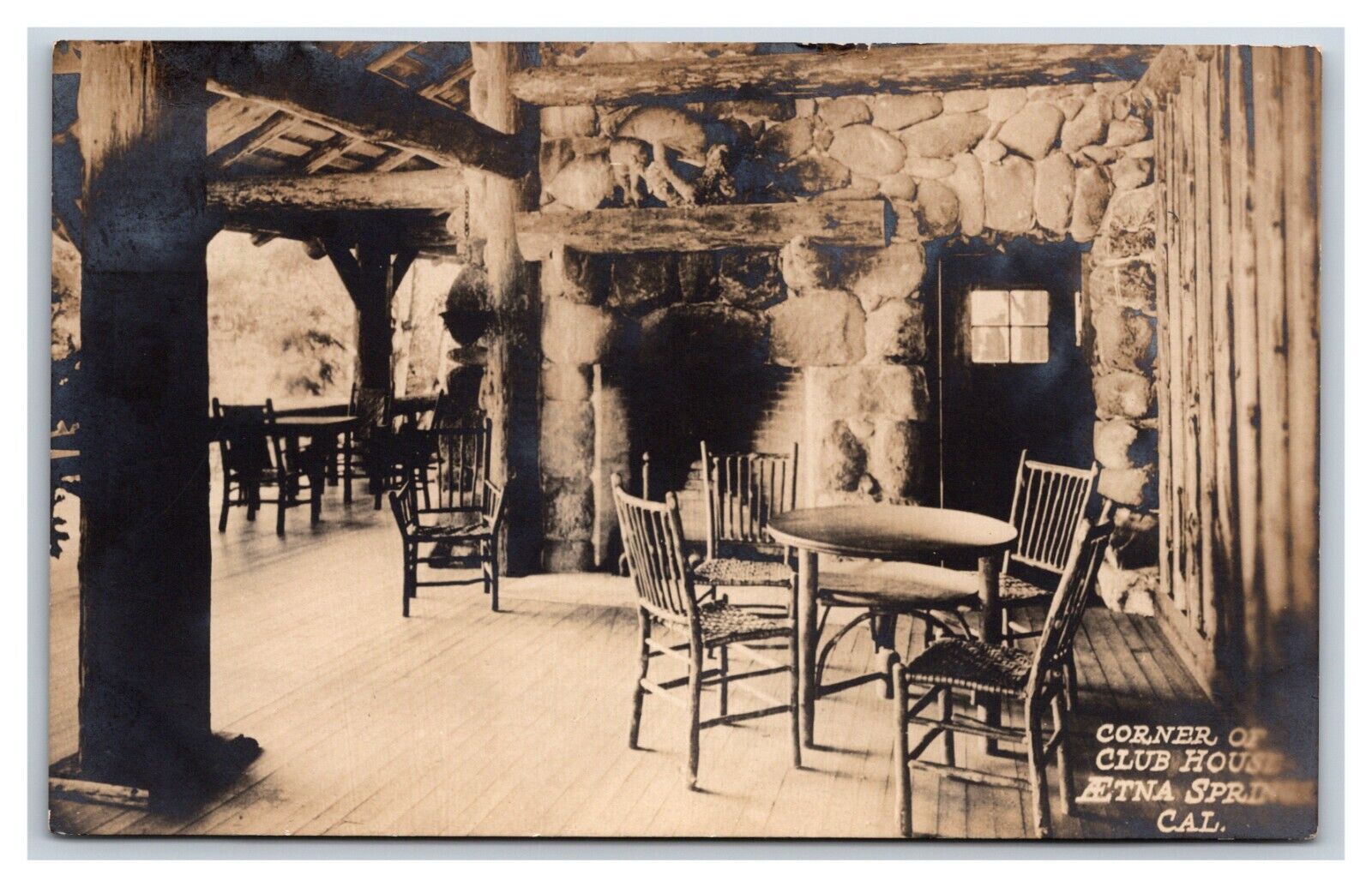 RPPC Club House Interior Aetna Springs CA California 1912 Postcard V3