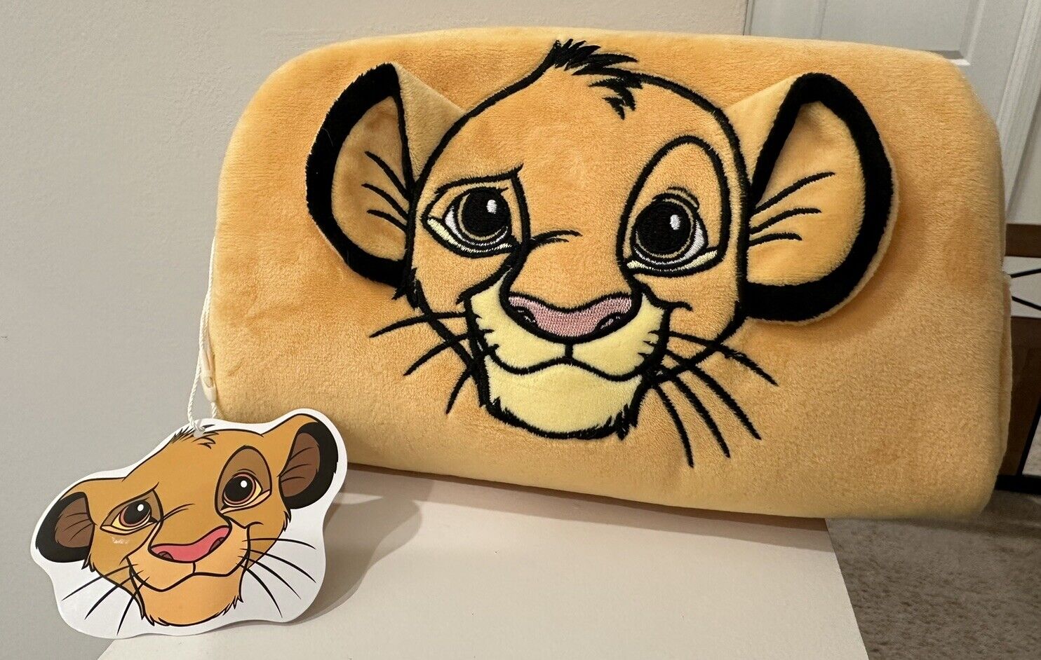 Disney Primark Lion King Simba Soft Plush Yellow Cosmetic Makeup Pencil Case Bag