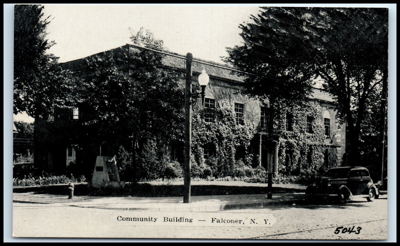 Postcard Community Building Falconer NY O35