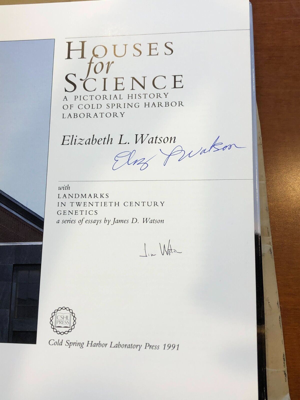 DOUBLE SIGNED - DR. JAMES D. WATSON & ELIZABETH - HOUSES For SCIENCE 1ST ED.
