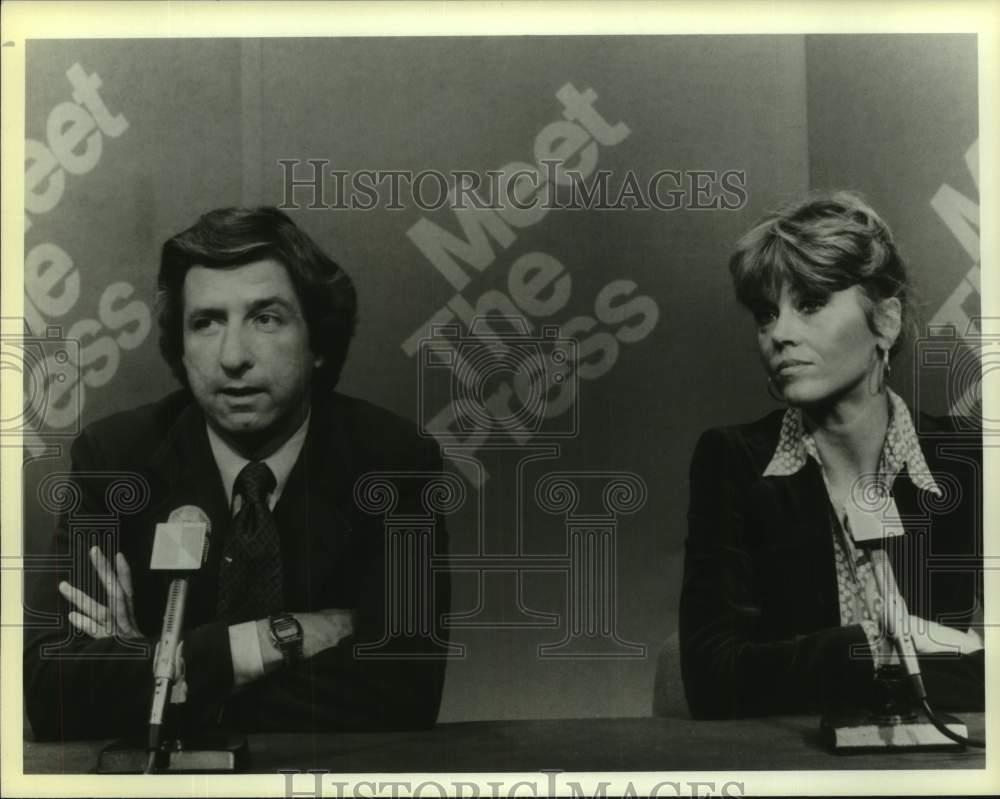 1979 Press Photo Tom Hayden & Jane Fonda on \