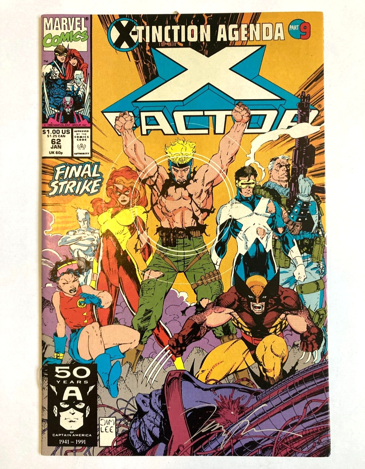 X-Factor #62 Marvel Comics 1991 Signed by Jim Lee