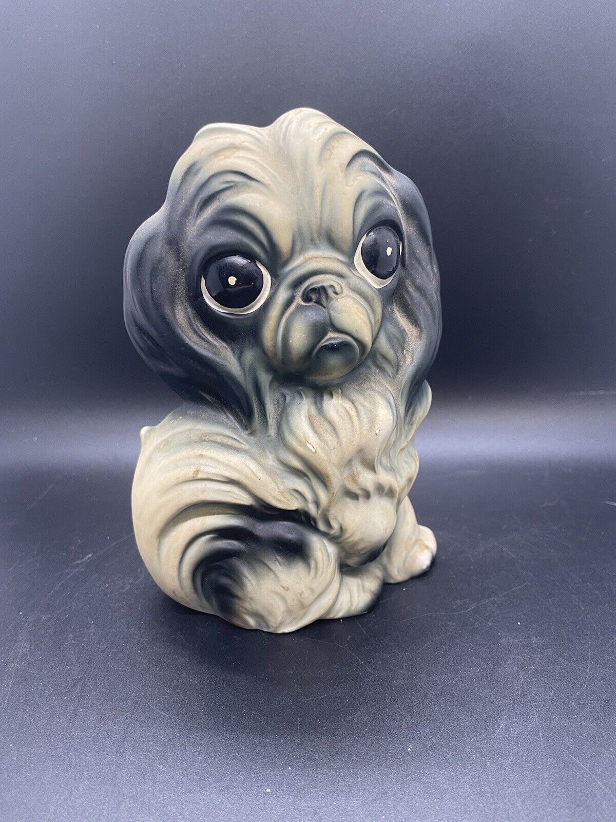 Vintage Big Eyes Puppy Dog Ceramic Figurine Norleans Dog 6.5\