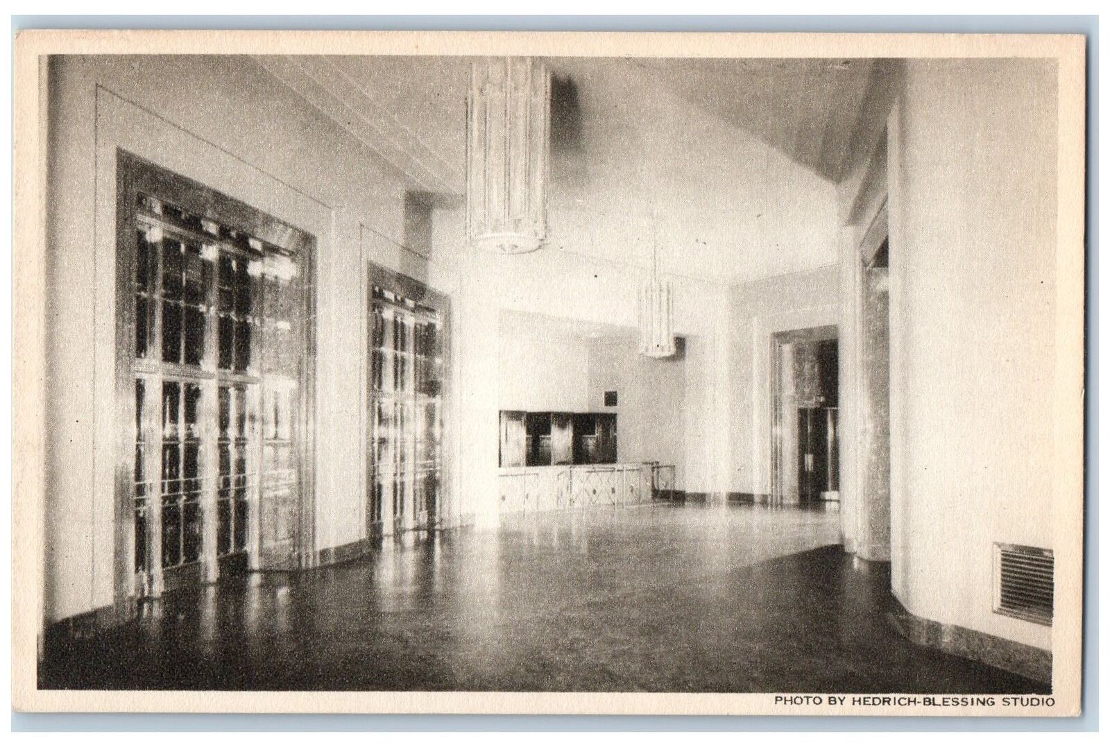 c1920's Main Entrance Lobby Adler Planetarium & Museum Chicago Illinois Postcard
