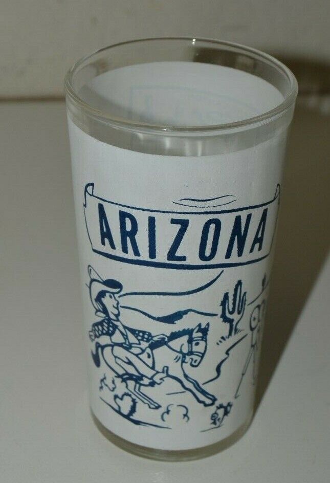 NICE Vintage Arizona Mid Century Cocktail Glass Travel Souvenir Rare MINTY 