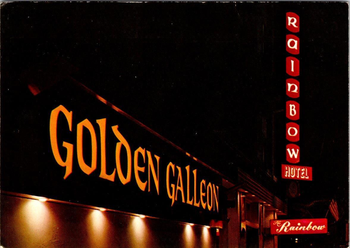 Great Falls, MT Montana  HOTEL RAINBOW~GOLDEN GALLEON LOUNGE Night  4X6 Postcard
