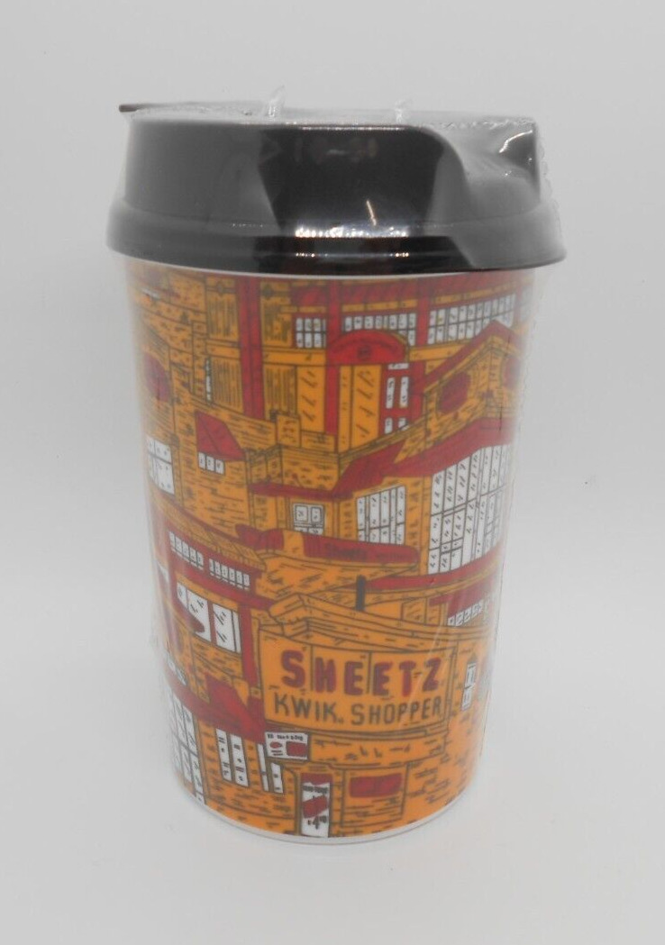 Sheetz 12oz Reusable Coffee Travel Cup with Lid Cityscape Design Hot or Cold