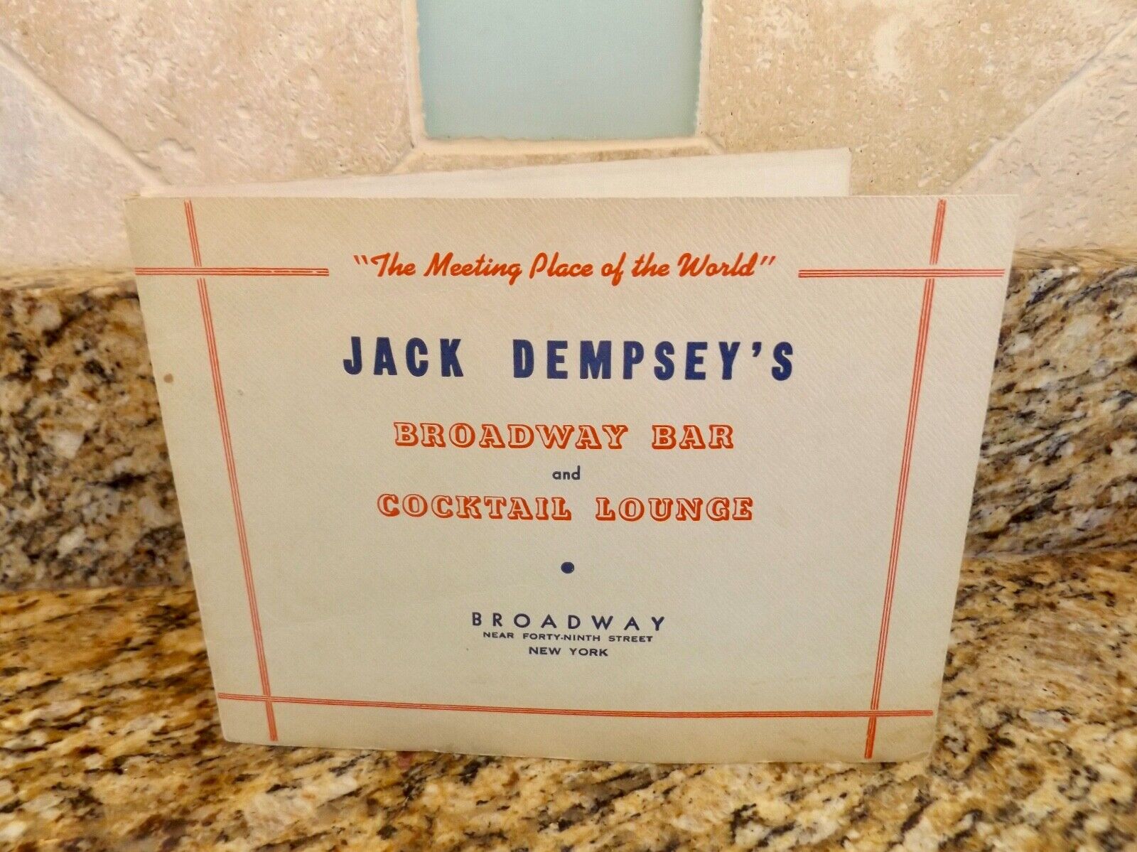 1940\'s Jack Dempsey\'s Broadway Bar & Cocktail Lounge SOUVENIR PHOTO W/ SOLDIER