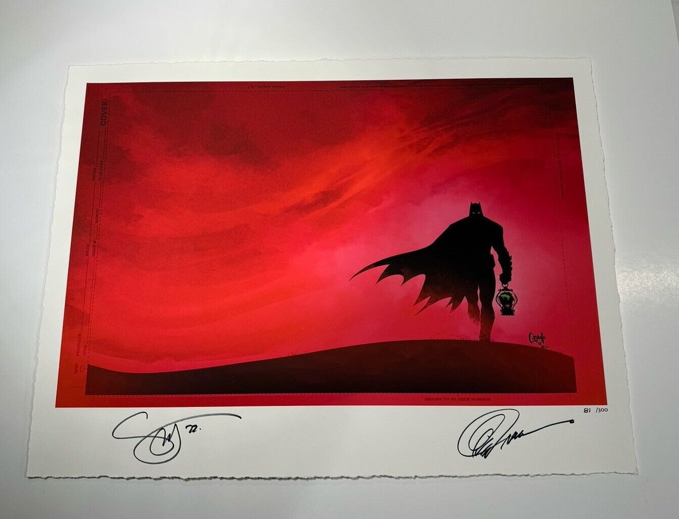 Batman: Last Knight On Earth Cover Art Lithograph Limited Edition Signed Print