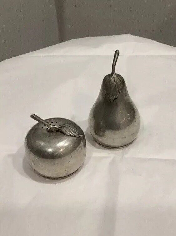 Vintage Apple & Pear Salt And Pepper Shakers By Web Pewter