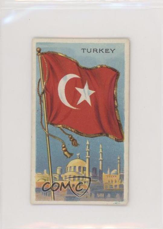 1910-11 ATC Flags of all Nations Tobacco T59 Turkey (National Flag) z6d