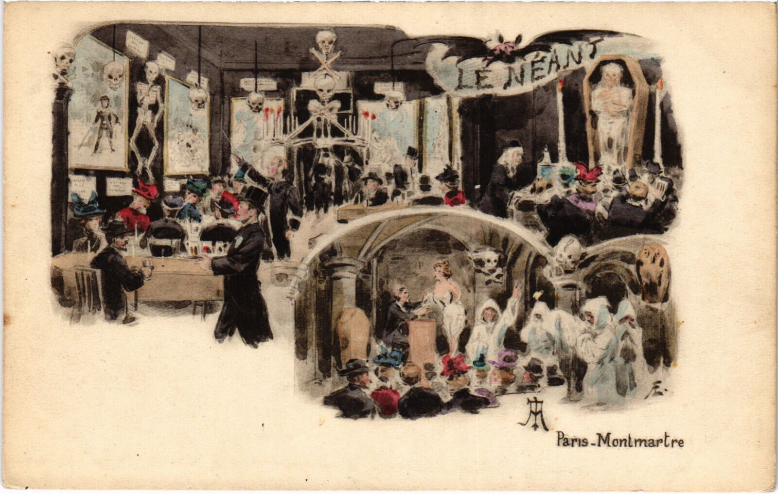 PC ARTIST SIGNED, WEILUE, LE NÉANT, PARIS MONTMARTRE, Vintage Postcard (b51346)