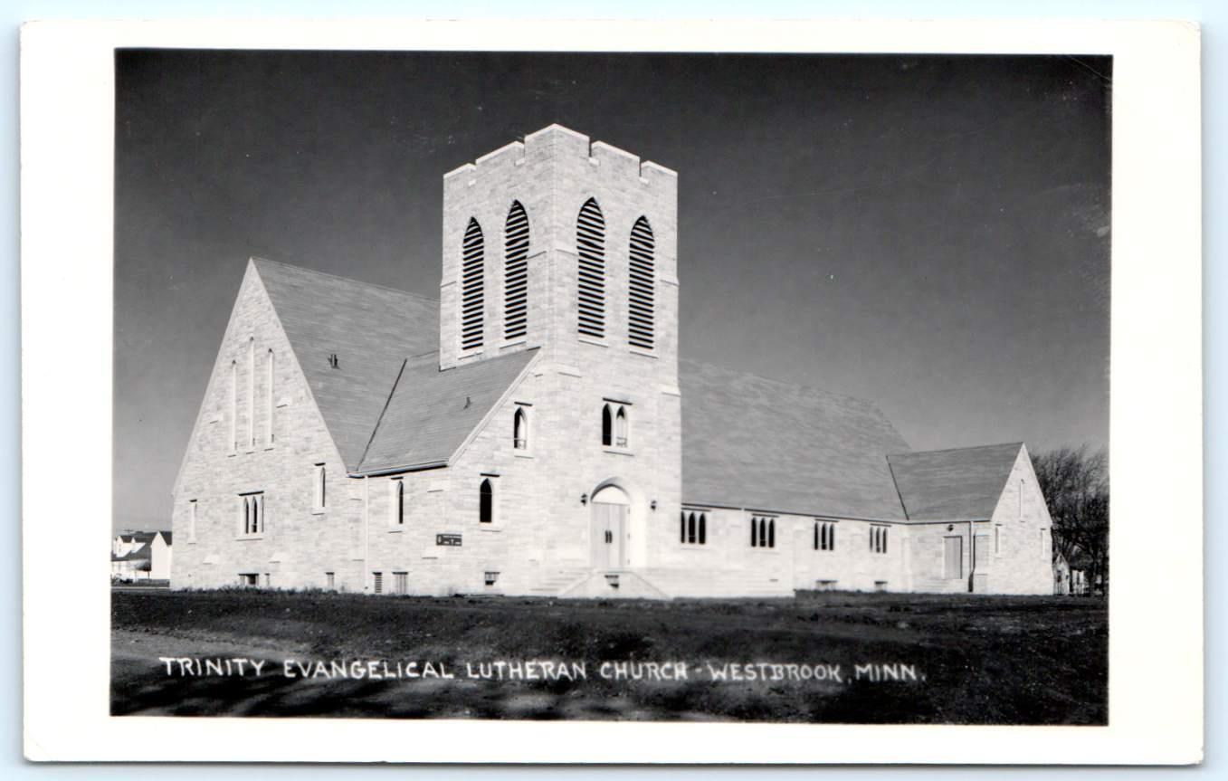 RPPC WESTBROOK, Minnesota MN ~ TRINITY EVANGELICAL LUTHERAN CHURCH  Postcard
